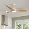 Modern Ceiling Fans Dimmable LED Light Quiet DC Reversible Motor For Indoor & Outdoor - White - Image 7