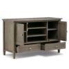 Warm Shaker - TV Media Stand Handcrafted - Distressed Gray - Image 2