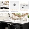 36'' Transitional Bathroom Vanity With Sink, Soft Close Doors, Adjustable U Shaped Shelf, 3 Drawers Including Divided Drawer - Black - Image 9