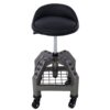 Pneumatic 360 Degree Swivel Stool, Mechanics Rolling Creeper Seat, Heavy Duty Rolling Mechanics Stool, Shop Stool With Casters - Gray - Image 13