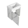 Minimalist Wall Mounted Bathroom Vanity With Ceramic Sink And Storage Cabinet - Carrara White - Image 14