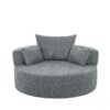 360° Swivel Chair Accent Barrel Chair Swivel Round Sofa Chair With 3 Removable Pillows For Living Room, Office And Hotel - Gray - Image 16