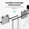 56" -60" W*58" H Semi-Frameless Double Sliding Tub Door, Bypass Bathtub Shower, 1 / 4" (6Mm) Thick SGCC Tempered Glass Door - Chrome - Image 5