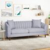 Contemporary 3 Seater Sofa With Plush Accents And Button Tufted Diamond Stitching - Gray - Image 2