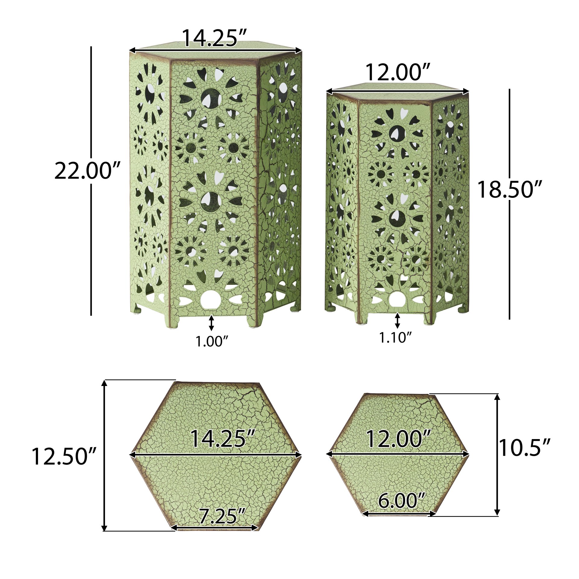Eliana - Outdoor Side Table, 2 Pieces - Green - Image 6