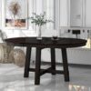 Gia - Round Extendable Dining Table With 16" Leaf Wood - Espresso - Image 3