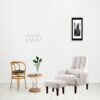 Recliner Soft Cozy Sofa Chair With Ottoman - Cream White - Image 7