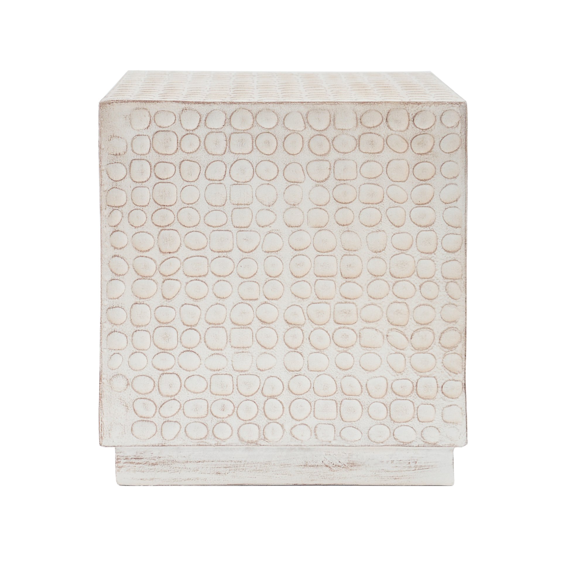 Chic Modern Mgo Cube Side Table With Fluted Design - Antique Brown - Image 11