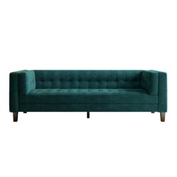 3 Seater Upholstered Tufted Sofa With Solid Eucalyptus Frame - Frosty Green