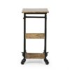 Modern Industrial Bed Laptop Table With C - Shape Design And Adjustable Height - Natural - Image 12