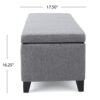 Contemporary Storage Ottoman Bench With Polyester Upholstery - Gray - Image 7