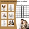 53.94" 6 Panels Heavy Duty Metal Playpen With Door, Dog Fence Pet Exercise Pen For Outdoor, Indoor - Black - Image 13