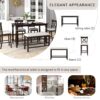6 Piece Counter Height Dining Table Set With Shelf, 4 Chairs And Bench - Espresso - Image 6