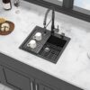 Kitchen Sink, Granite Composite Drop In Sink - Black - Image 2