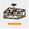4 Light Square Kitchen Island Lights Ceiling Light Farmhouse Dining Room Light Fixture, Wood And Metal Rectangular Ceiling Light, Ceiling Lighting For Living Room, Conference Room, Home Office - Black - Image 10