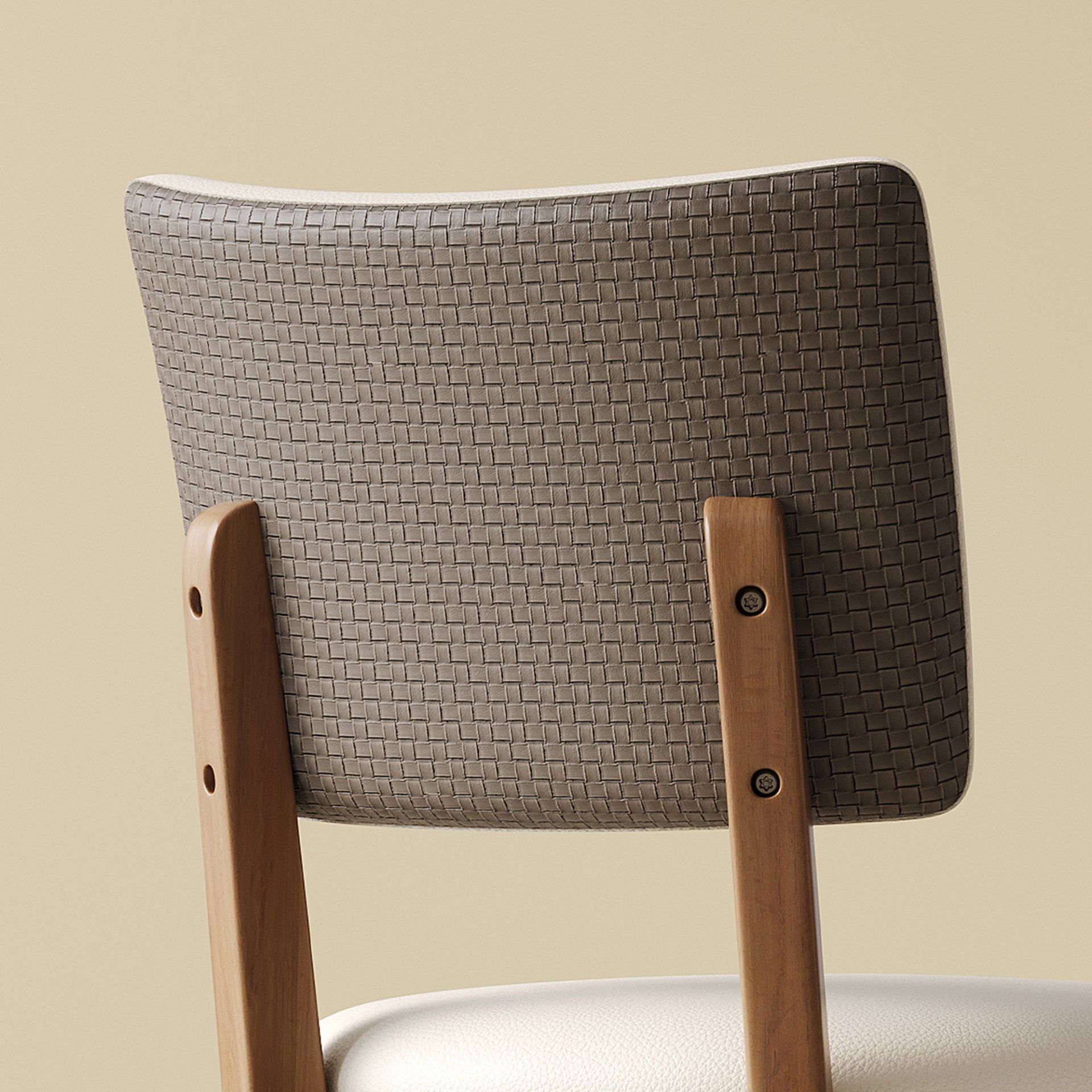 Dining Chair (Set of 2) - White / Deep Walnut - Image 8