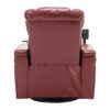 270 Degree Swivel Power Recliner With Tray Table, Phone Holder, Cup Holder, USB Port - Red - Image 18