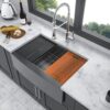 Farmhouse Sink Workstation 30" Stainless Steel Apron Front Kitchen Sink - White - Image 4