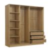 Doorless Storage Wardrobe For Dedroom With Shelves And 3 Drawers - Nature - Image 5