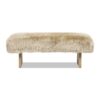 Leda - Sheepskin Fur Rectangular Accent Bench - Natural Blonde - Image 2