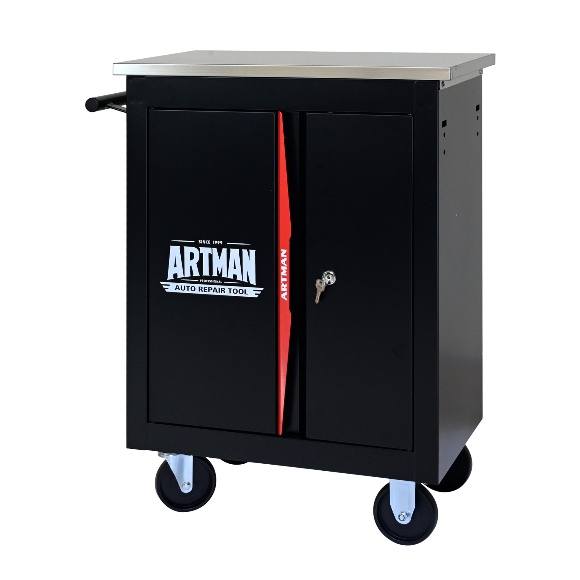 Double Door Clapboardl Multi Function Tool Cart - Black / Red - Image 13