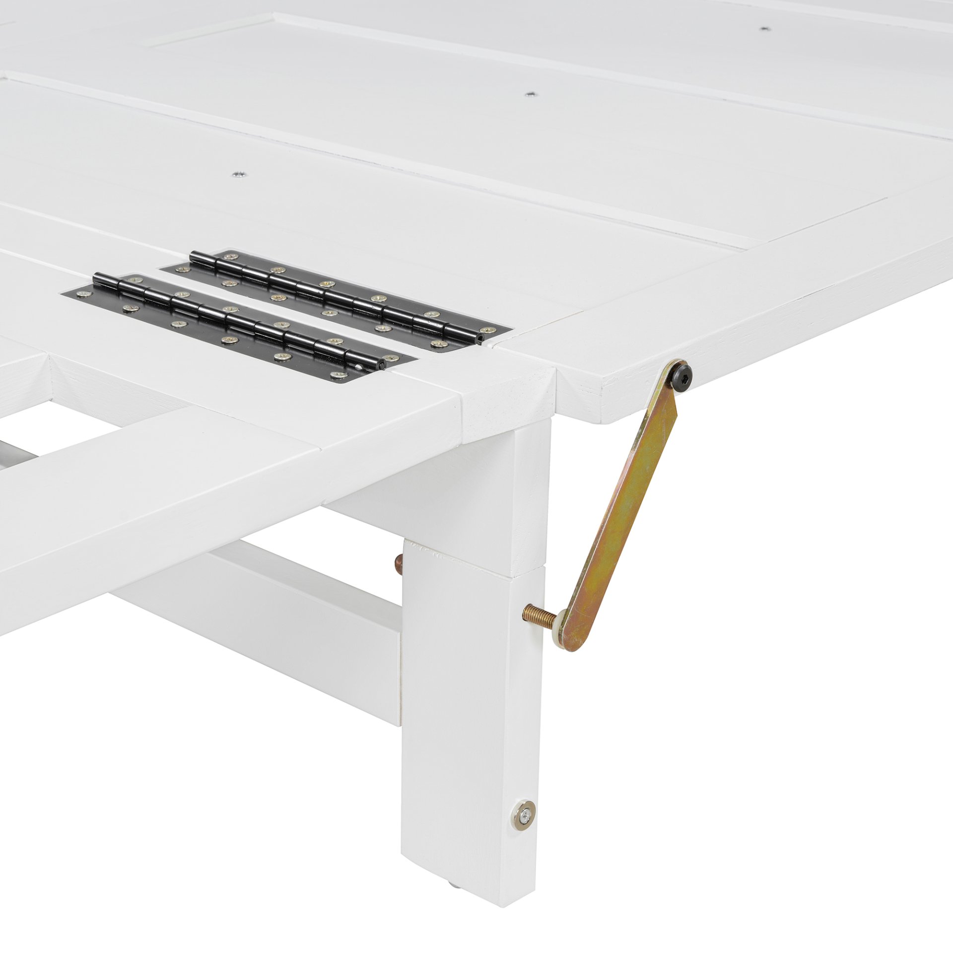 Queen Murphy Bed With Hidden Storage & Modern Woven Design - White - Image 12