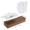 Wall Mounted Bathroom Vanity With Resin Sink And 2 Side Cabinet, 3 Soft Close Drawer - Brown Ebony - Image 3