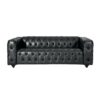Comfy 3 Seat Sofa & Wooden Legs, For Living Room And Study - Black - Image 4