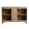 Elegant 48" Freestanding Bathroom Vanity With Double Resin Sink And Storage Rack Soft Close Doors - Imitative Oak - Image 17