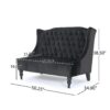 Nurturing - Upholstered Loveseat With Wing Back And Diamond Tufting - Black - Image 3
