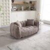Soft Beanbag Chair With High Resilience Foam Core For Two People - Brown - Image 9