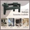Modern Loveseat Sofa, Comfy Upholstered 2 Seater - Emerald - Image 8
