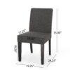 Contemporary Fabric Dining Chair With Upholstered Seating And Tapered Legs - Charcoal - Image 3