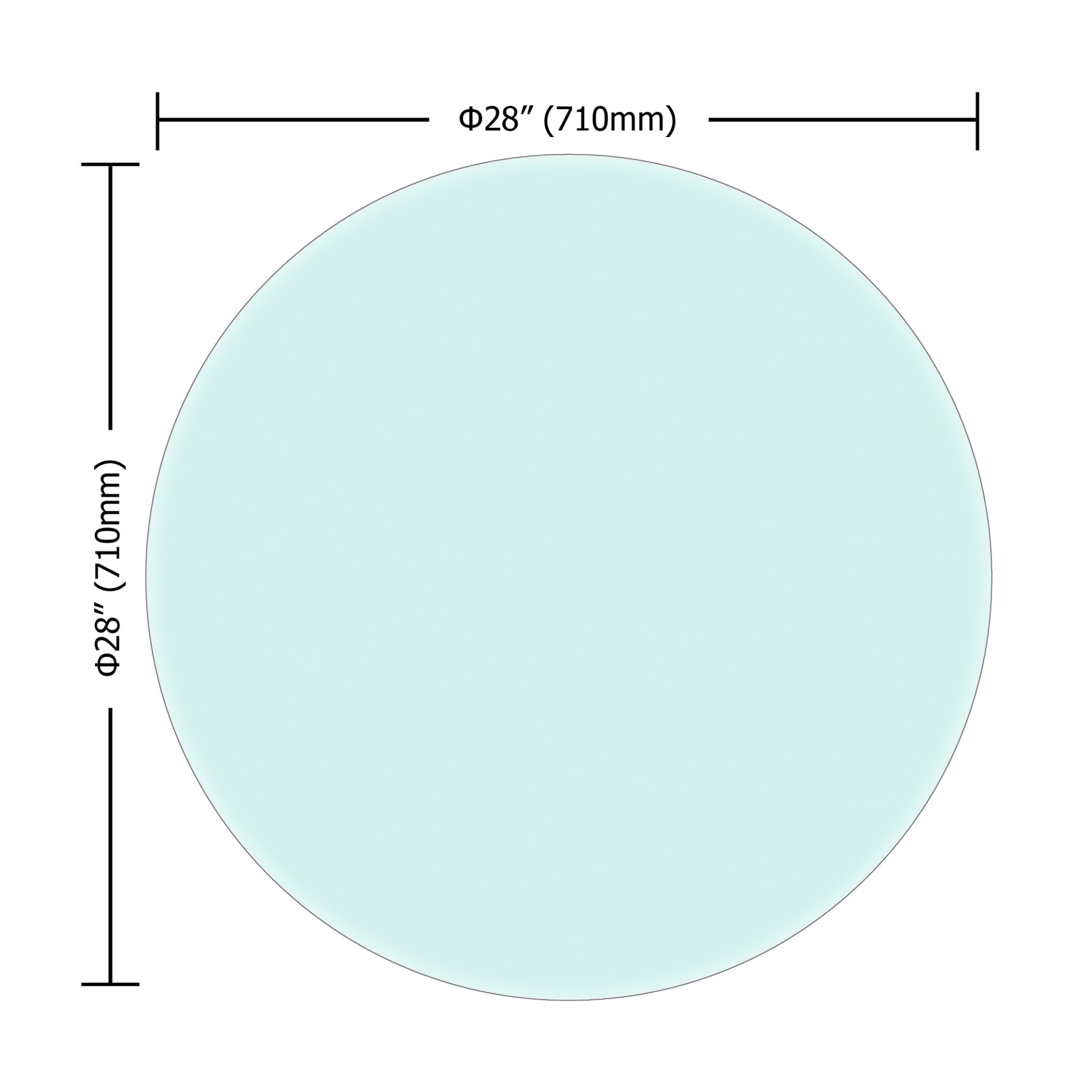 28" Round Tempered Glass Table Top Clear Glass 1 / 2" Thick Beveled Polished Edge - Transparent - Image 2