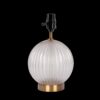 Serenity - Round Ribbed Lamp Base Clear Table Lamp Large Linen Shade - Clear / Gold / Natural - Image 2
