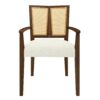 Mid Century Modern Arm Dining Chair (Set of 2) With Rattan Backrest - Beige / Walnut - Image 4