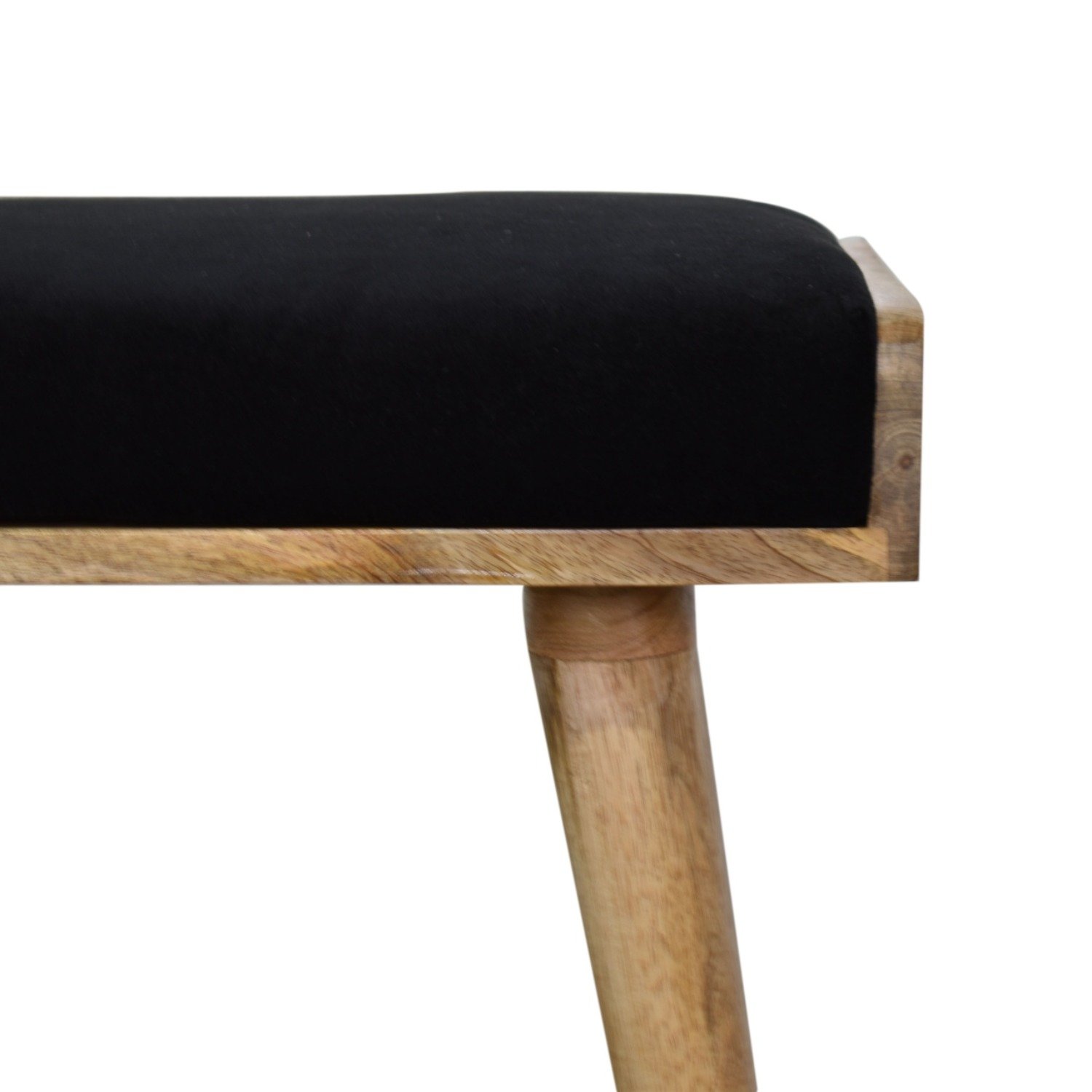 Velvet Tray Style Footstool - Black - Image 6