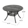 Outdoor Expandable Aluminum Dining Table With Latticework Details And Curvy Legs - Black - Image 6