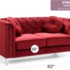 Elegant Contemporary Loveseat - Burgundy - Image 5