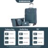 3 Piece Set (18/Travelbag/Toiletry Bag), Softshell Suitcase Spinner Wheels Terylene Polyester Luggage Sets Carry On Suitcase Luggage Lightweight Durable Suitcase - Dark Green - Image 3