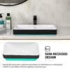Semi Recessed Bathroom Sink With Vessel Design, Durable Glazed - White / Black - Image 6