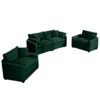 Warm And Cozy Home Theater Sofa Set With Soft Cushions 2 Seater And 2 Singles - Green - Image 6