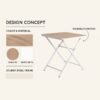 2 Pack Lounge Chair Set With Folding Square Table - Earthy Yellow / Khaki / White - Image 9