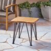 Zion - Outdoor Industrial Iron And Coffee Table - Teak - Image 7