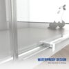 Frameless Shower Door, Double Sliding Shower Door, Clear Tempered Glass Shower Enclosure With Square Rail, Double Side Easy Clean Coat, Finished With Buffer - Brushed Nickel - Image 12