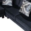 Modern U Shape Sectional Sofa, Velvet Corner Couch With Lots Of Pillows Included, Elegant And Functional Indoor Furniture - Black - Image 13