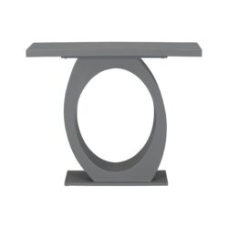 Console Table With Oval Base And Reinforced Bottom Plate For Stability - Gray