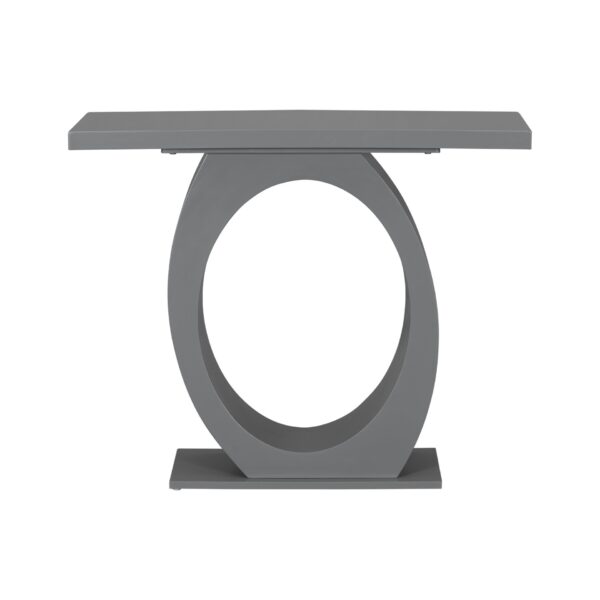 Console Table With Oval Base And Reinforced Bottom Plate For Stability - Gray
