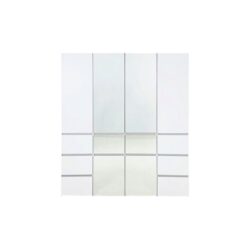 Elise - Modular Wood Closet System With Mirror In Durable Melamine And Wood Customizable Storage - White