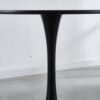 Table Mid-Century Dining Table For 4-6 People With Round MDF Table Top, Pedestal Dining Table, End Table Leisure Coffee Table - Matte Black - Image 6